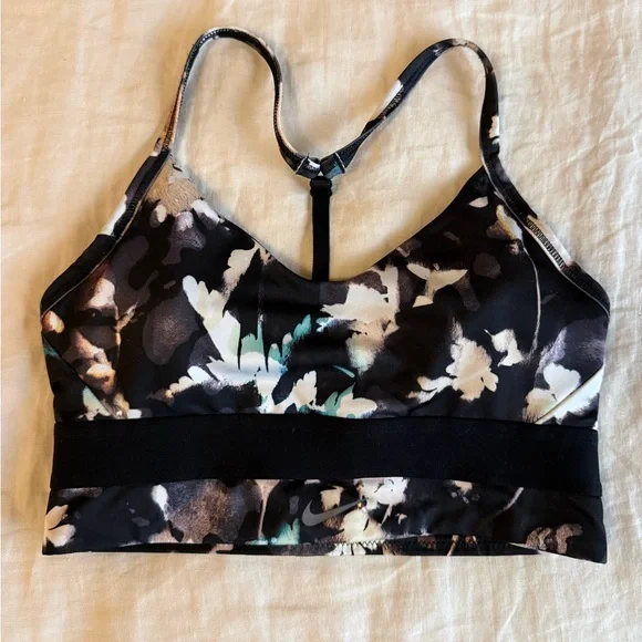 Nike Indy Light Support Padded Floral Sports yoga workout Bra size Small - Picture 2 of 5